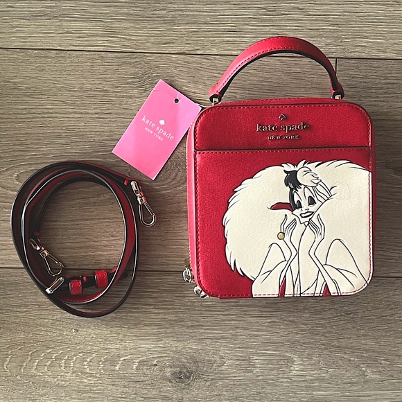 NWT Kate Spade x Disney Cruella De Vil Crossbody and Cosmetic Bag. NWOT Wallet. - Picture 3 of 12